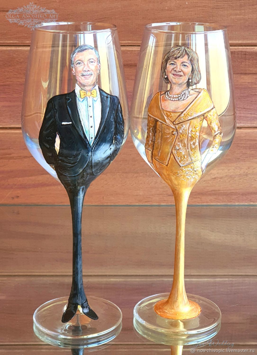 Оригинальные бокалы для вина ручной работы