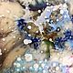 Panel Blue flowers, encaustic. Panels. Natalia Gukova Mixed Media Art. My Livemaster. Фото №6