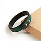 Кожаный браслет с рунами "Сила и энергия" зеленый. Браслет-манжета. Plan A Leather. Интернет-магазин Ярмарка Мастеров.  Фото №2