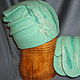Kit felt 'Minty rain..!' (hat+mittens), Headwear Sets, Belovo,  Фото №1