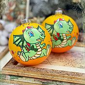 Сувениры и подарки handmade. Livemaster - original item Christmas decorations: Orange with a dragon. Handmade.