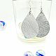 Серьги из кожи серебристые серьги капля лёгкие длинные кожаные. Серьги классические. ♥ИзКОЖИ♥ → Елена Н.. Ярмарка Мастеров.  Фото №5