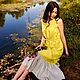 Заказать Женское льняное платье двухцветное Сочное лето. Alavi_Nature_Lux. Ярмарка Мастеров. . Платья Фото №3