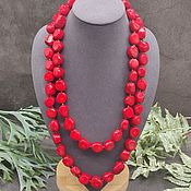 Работы для детей, handmade. Livemaster - original item Long Beads / Necklace natural red coral. Handmade.