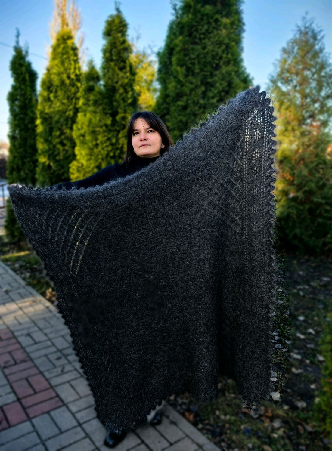 Пуховая шаль "Тепло родного очага" в интернет-магазине Ярмарка Мастеров по цене 9000 ₽ – X8N3ARU | Шали, Воронеж - доставка по России