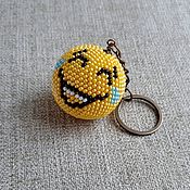 Сумки и аксессуары handmade. Livemaster - original item keychain: Smiley face made of beads laughing. Handmade.