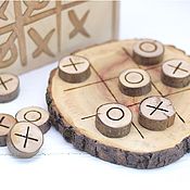 Активный отдых и развлечения handmade. Livemaster - original item Board game wooden Tic Tac Toe. Handmade.