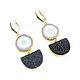 Earrings with quartz and black agate, black and white earrings as a gift. Earrings. Irina Moro. My Livemaster. Фото №5