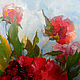 Peonía roja con Pintura de aceite 18h24 cm. Pictures. KapustinaArt. Ярмарка Мастеров.  Фото №4