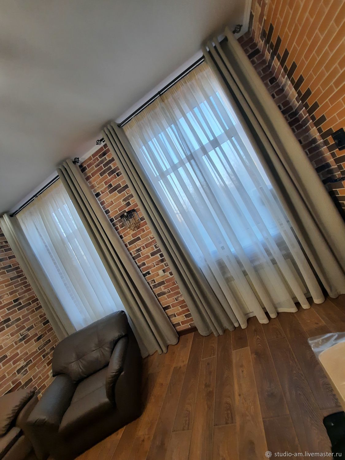 Шторы на люверсах в гостиную. Димаут. в интернет-магазине на Ярмарке ...