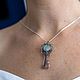 Серебряный кулон wire wrap с натуральным аквамарином Ключик, Подвеска, Одинцово,  Фото №1