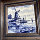 Panel 'Dutch mills', Delft, Holland. Vintage paintings. Dutch West - Indian Company. My Livemaster. Фото №4