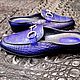 Order Genuine crocodile leather clogs, blue color!. SHOES&BAGS. Livemaster. . Crogs Фото №3