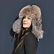 Hat with earflaps made of a scarf 'Clear sun' and fox fur. Hat with ear flaps. National Brand. My Livemaster. Фото №6