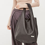 Сумки и аксессуары handmade. Livemaster - original item Brown Bag Genuine Leather Bag Shopping Bag T-shirt Package. Handmade.