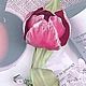 Брошь цветок из кожи Тюльпан. Сияющий аметист. Брошь-булавка. Кожаные украшения. Светлана Чалая.. Интернет-магазин Ярмарка Мастеров.  Фото №2