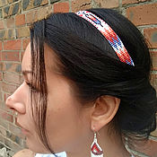 Украшения ручной работы. Ярмарка Мастеров - ручная работа Headband - elastic band made of beads in Boho style Headband for hair Hoop. Handmade.