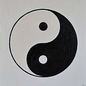 Картины и панно handmade. Livemaster - original item Yin and Yang painting, Black and white abstract, Yin Yang Symbol, x / m, 30 x 40. Handmade.