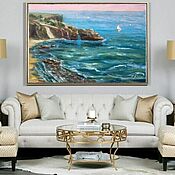 Картины и панно handmade. Livemaster - original item Oil painting of the Beauty of Sevastopol seascape as a gift interior. Handmade.