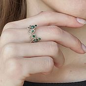 Украшения handmade. Livemaster - original item Gold ring with emerald, braided crown ring frivolite. Handmade.