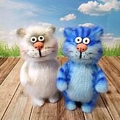 Куклы и игрушки handmade. Livemaster - original item Soft toys: Blue cat of happiness with a girlfriend. Handmade.