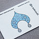 Felt Pattern for Kokoshnik Brooch Blue. Embroidery kits. agraf. My Livemaster. Фото №5