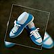 Zapatos de ganchillo. DE PUNTO CALZADO DE CALLE. El color azul. Training shoes. O'butik 'Vyazanaya obuv '. My Livemaster. Фото №5