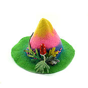 Дача и сад handmade. Livemaster - original item Bath cap with felt leaves. Handmade.