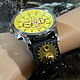 Steampunk 'Yellow Clock' Quartz Wristwatches. Watches. Neformal-World. My Livemaster. Фото №5