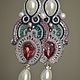 Order Soutache long earrings with pearls. VeninnaS. Livemaster. . Earrings Фото №3