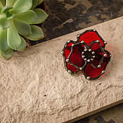 Украшения handmade. Livemaster - original item Scarlet Flower brooch (bro-007-01). Handmade.