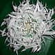 Silk flowers. Decoration brooch pin White Chrysanthemum Leela. Brooches. Lara & Ko. Online shopping on My Livemaster.  Фото №2