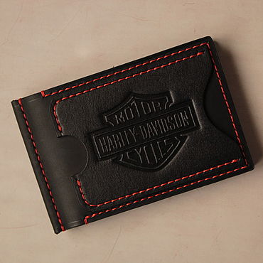 Сумки ручной работы. Ярмарка Мастеров - ручная работа Кожаный зажим HARLEY DAVIDSON. Handmade.