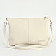 Beige Leather Crossbody Bag with Crossbody Shoulder Strap, Clutches, Moscow,  Фото №1