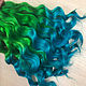 Natural hair for dolls (Ombre Green/Aquamarine). Doll hair. Hair and everything for dolls. My Livemaster. Фото №6