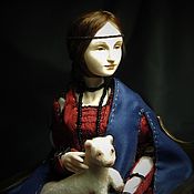 porcelain. Jointed doll Blue Annun