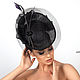  Вечерняя черная шляпка  для скачек "Черный агат", Шляпы, Санкт-Петербург,  Фото №1