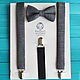 Dark grey tie Suspenders rustic Clint Eastwood. Butterflies. Respect Accessories. Online shopping on My Livemaster.  Фото №2