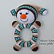 Snowman Round-knitted rattle on a wooden ring. Teethers and rattles. Zzabava. My Livemaster. Фото №4