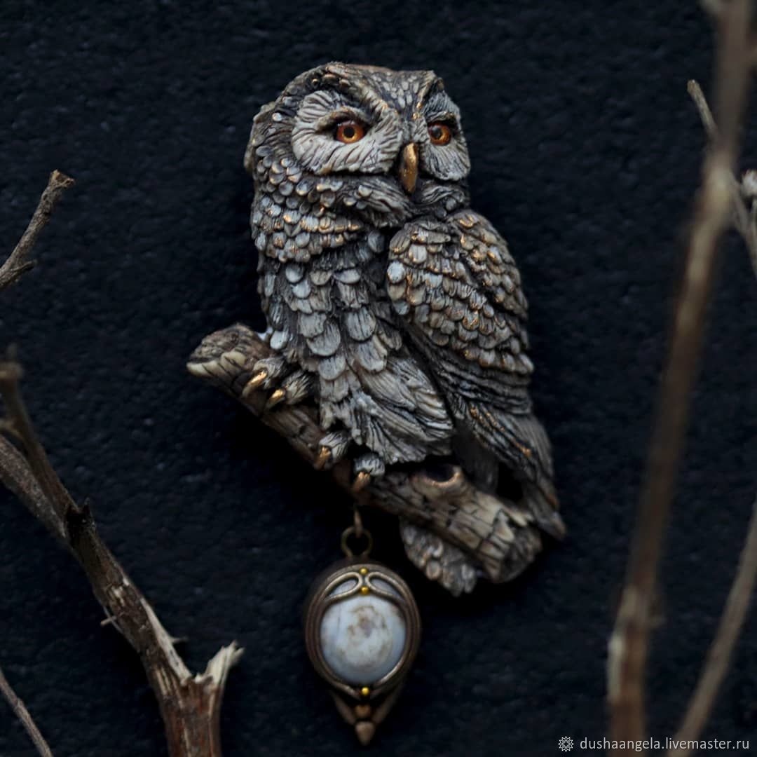 brooches: ' Wise Owl ' birds, Brooches, Vladimir,  Фото №1