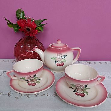 Винтаж ручной работы. Ярмарка Мастеров - ручная работа Винтаж: Чайный набор. Handmade.