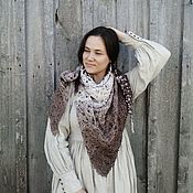 Аксессуары handmade. Livemaster - original item Women`s cotton Cappuccino shawl. Handmade.