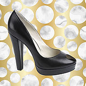 Винтаж handmade. Livemaster - original item Sizes 36, 38. Chic shoes with an open toe made of black leather. Handmade.