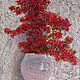  "Красные цветы в белой вазе" картина маслом, Картины, Екатеринбург,  Фото №1