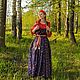 Сарафанный комплект с платком и поясом. Народные костюмы. Filiх - Лен Хлопок Лес. Интернет-магазин Ярмарка Мастеров.  Фото №2