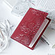 Order Red Berry Leather Passport Cover, Personalized Passport Wallet. Two Starlings. Livemaster. . Passport cover Фото №3