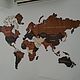 Многоуровневая карта мира из дерева Паззл. Карты мира. Masterkart. Интернет-магазин Ярмарка Мастеров.  Фото №2