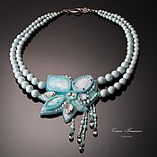 Украшения handmade. Livemaster - original item Blue Dew. Necklace with blue Larimore. Blue necklace. Handmade.