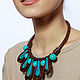 Necklace made of Kiu leather. Leather necklace on the neck, female, Necklace, Gus-Khrustalny,  Фото №1