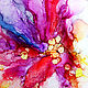Order BRIGHT FLOWER . Painting with alcohol ink 40*40 cm. alm-studio. Livemaster. . Pictures Фото №3